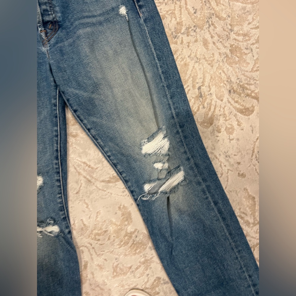 Mother the Trickster Skimp Fray in Thrill Seeker Distressed Denim Jeans 27 - Picture 8 of 15
